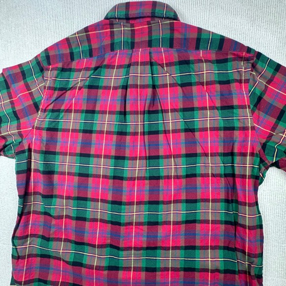 Ralph Lauren Button Down Mens Large Red Green Plaid Excellent Classic Fit Pony - Picture 7 of 7